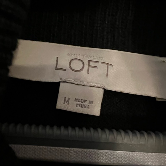 LOFT Elegant Black Cowl Neck Sweater - Picture 7 of 8